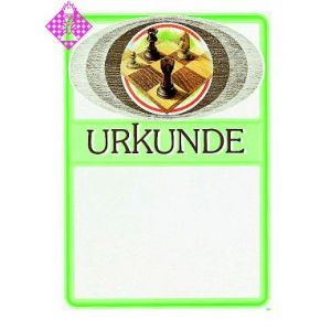 Urkunde, Hintergr. weiß, Rahmen/Balken grün