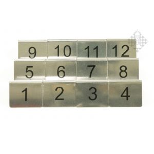 Brettnummernschild Set, 12-teilig (1-12)