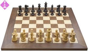 Wireless e-board walnut / chessmen Ebony