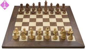 Wireless e-board walnut / chessmen Timeless