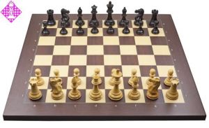 Wireless e-board rosewood / chessmen Ebony