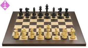 Wireless e-board rosewood / chessmen Ebony