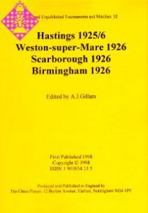 Hastings 1925/6, Weston-super-Mare 1926