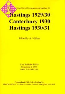 Hastings 29/30, Canterbury 1930, Hastings 30/31