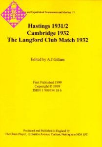 Hastings 1931/2, Cambridge 1932