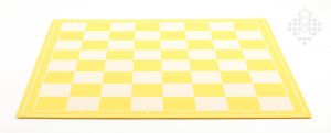 Schachplan, klappbar, gelb/weiß
