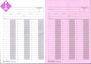 Game sheets DIN A5 / duplicating, per 1000, 60 mov