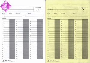 Game sheets DIN A5  60 moves / duplicating, per 50