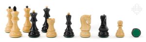 Chessmen Zagreb, boxwood/ebony