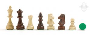 Chessmen Lodz, mahogany-colored / natural