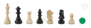 Chessmen Lodz, stained black / natural