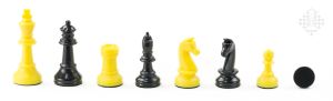 Chessmen, plastic, yellow/black