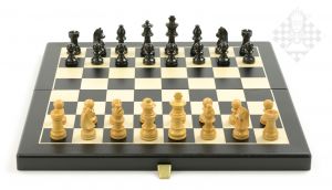 chess set black/maple, sq 35 mm
