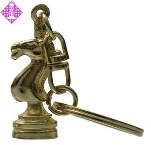 Key holder, knight, gold-colored