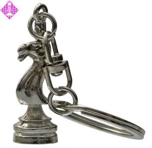Key holder, knight, silver-colored