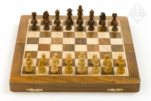 Chess set, magnetic, folding, 12,8 x 25,2 cm