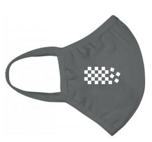 Face mask with chess motif, grey