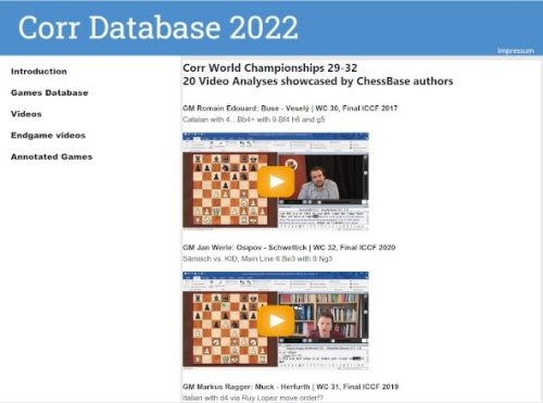 Fernschachpartien Neuware Chessbase Corr Database 2020 mit über 1,6 Mio 